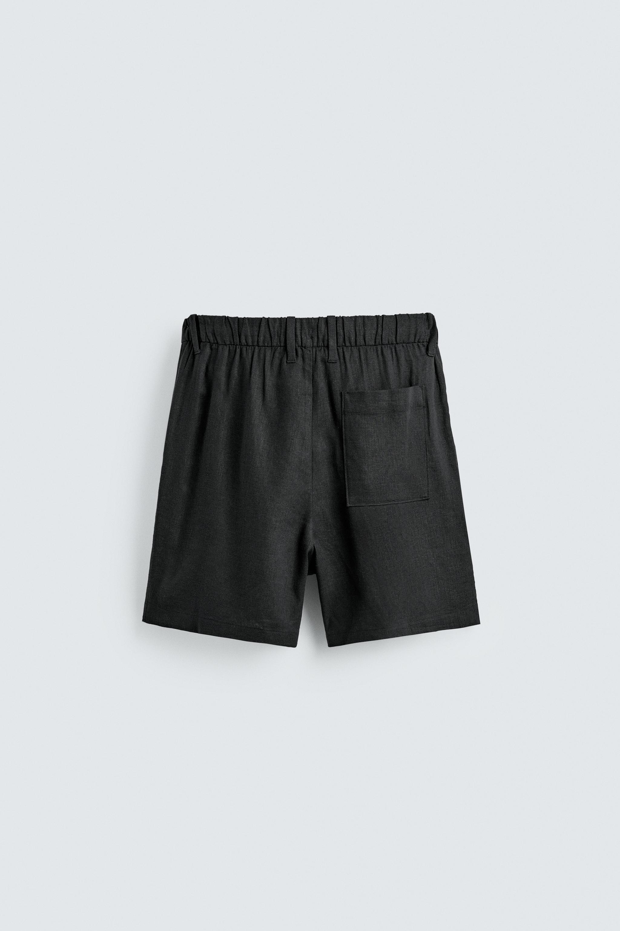 RELAXED FIT LINEN BLEND SHORTS